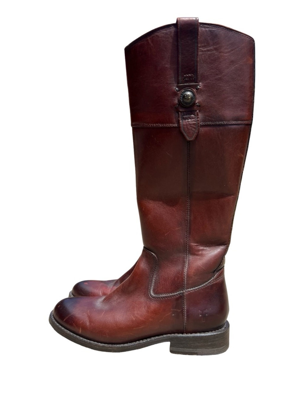 FRYE Jayden Redwood Brown Tall Leather Riding Boots Sz 5.5 Equestrian‎ Western - Picture 2 of 13